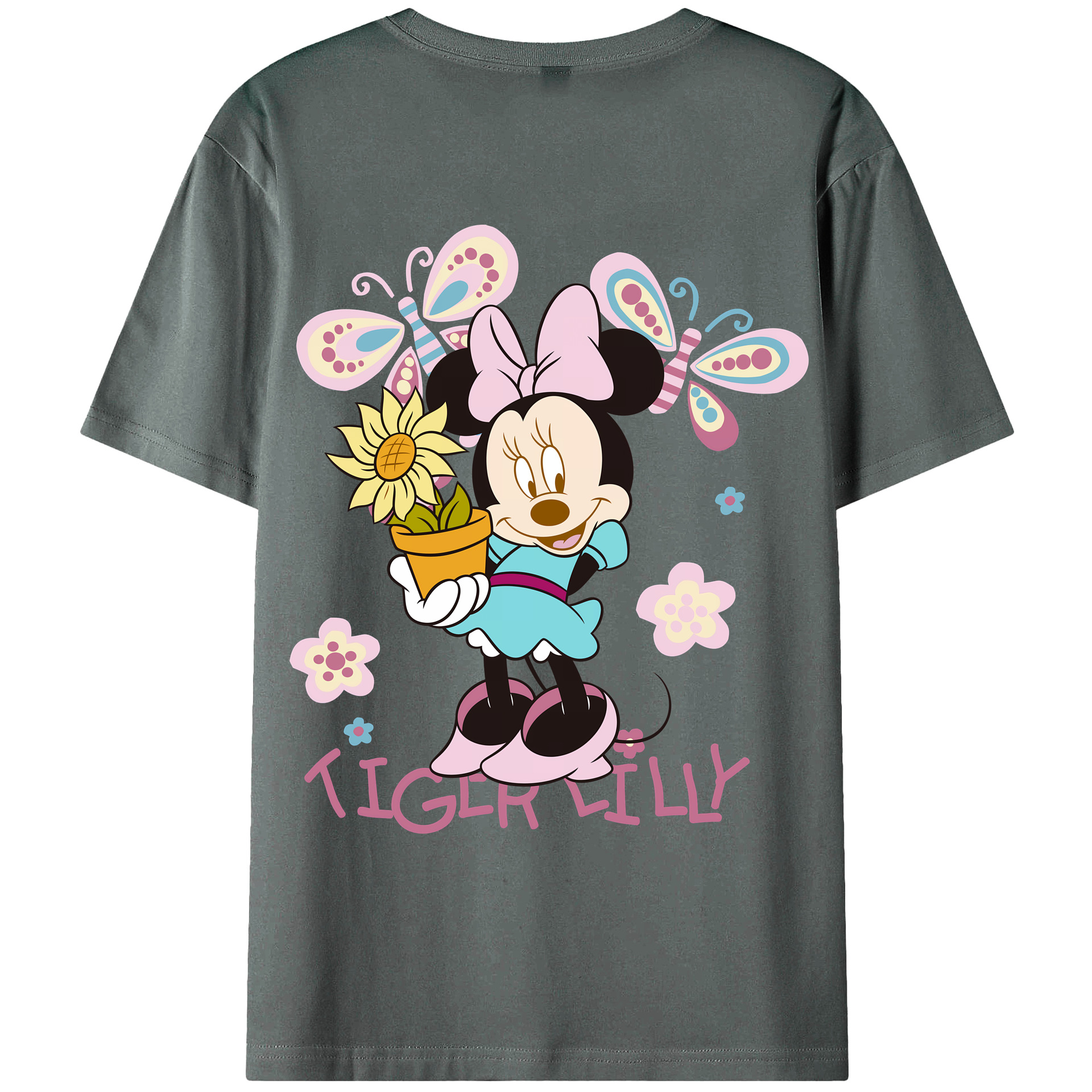 （画像用） ミッキーマウス Mickey Mouse 綿100％ メンズ半袖Tシャツ（バックプリント） 通気性